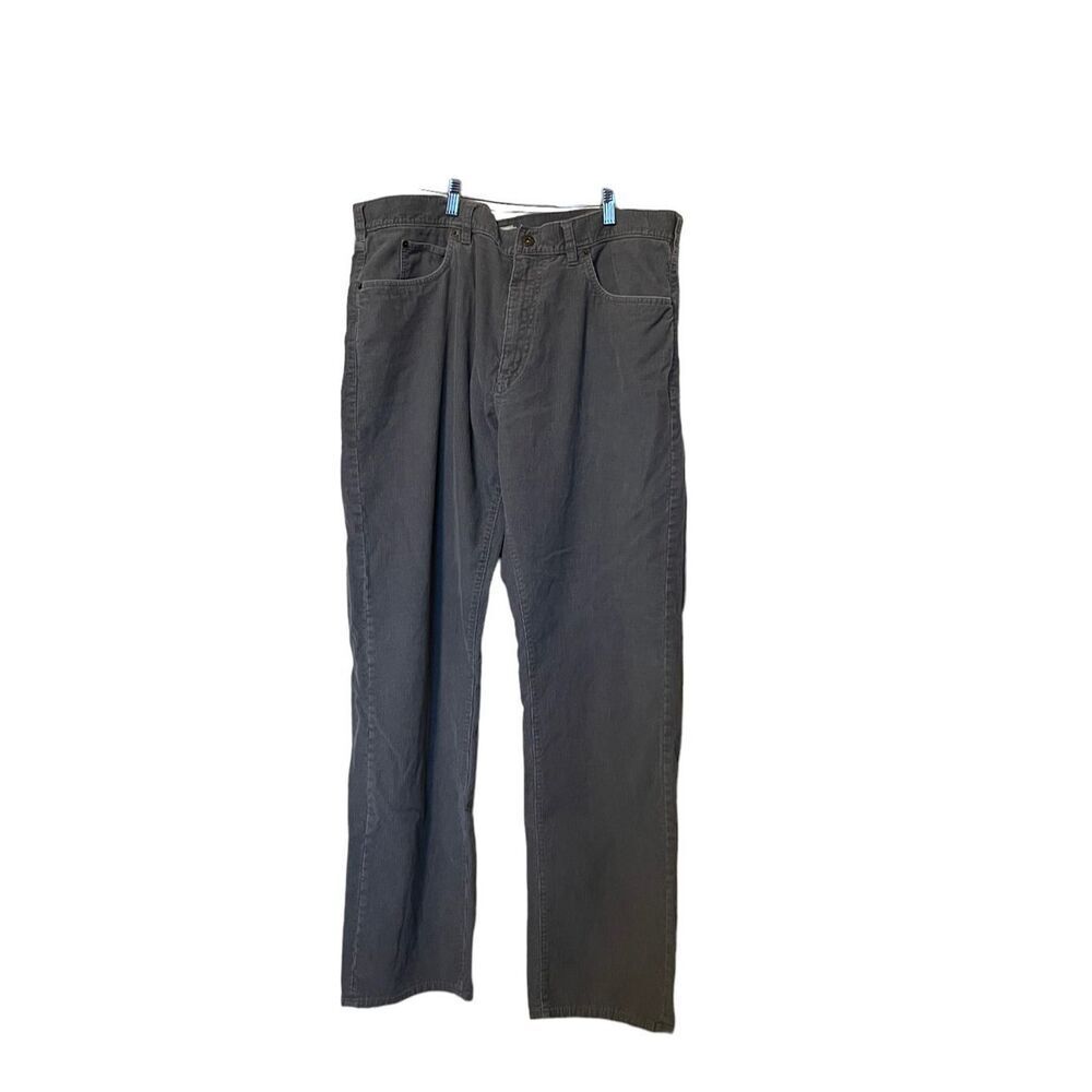 J.Crew Mens Grey Button & Zipper Fly Straight Leg Corduroy Pants Size 38
